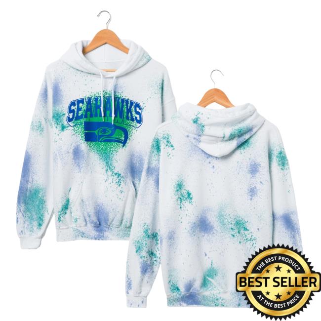 Official Junk Food Apparel Clothing Store Shop Tie-Dye Junkfoodclothing Seattle Seahawks Tie Dye Hooded Sweatshirt