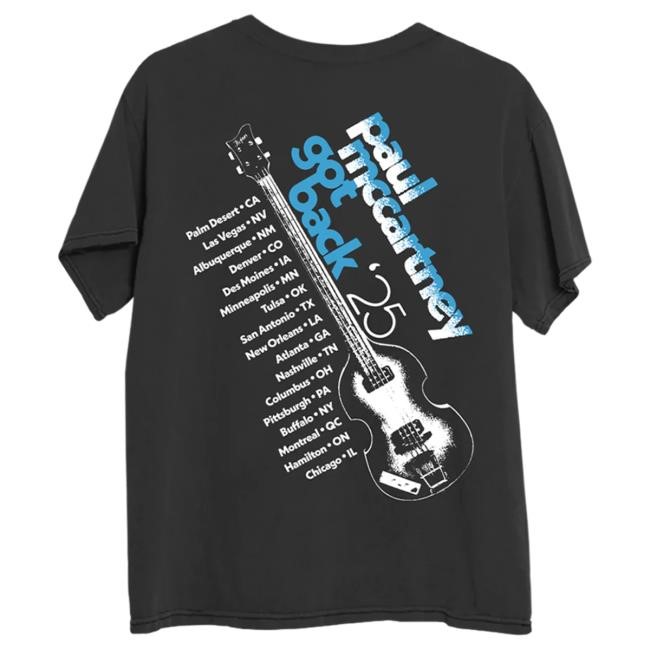 Official Paul Mccartney Got Back 2025 Tour T Shirt