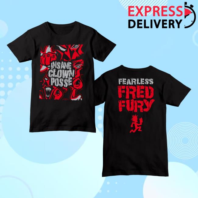 Official Icp Merch Clothing Store Insane Clown Posse Fearless Fred Sliced Black New Shirt