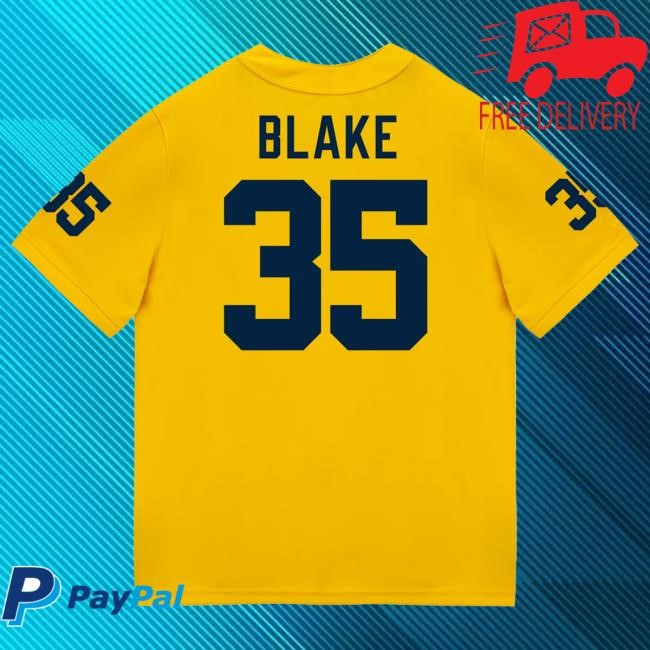 The M Den Michigan Wolverines #35 Stuart Blake Student Athlete Maize Football Jersey Tee