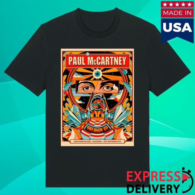 Official Paul Mccartney Merch Store Got Back 2025 Santa Barbara Event Tee