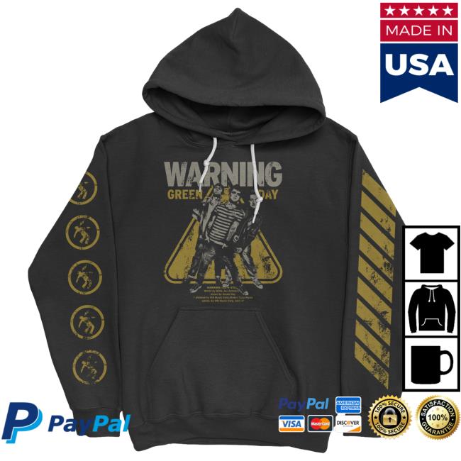 Official Green Day Apparel Clothing Merch Store Green Day Warning Sign Hoodie GreenDay Shop