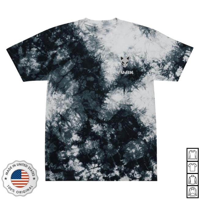 Official Yujin Clothing Kitsune Mask Tie Dye Tee Shirt Black / White Tie-Dye