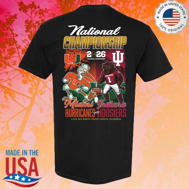 Indiana Hoosiers CFP 2025-2026 National Championship Match Up T-Shirt NCAA College