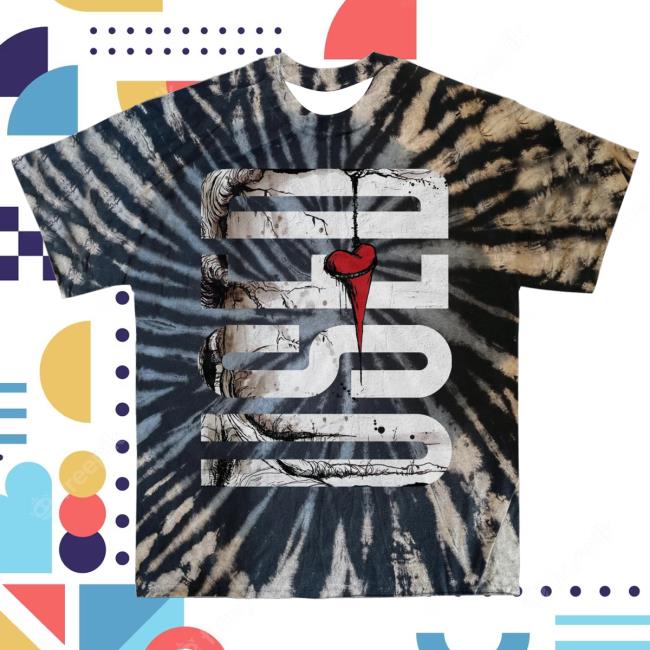 The Used Band Merch Shop Free Vertical Heart Dye Shirt