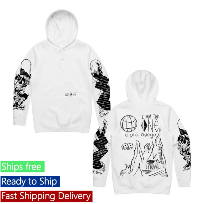 Official I Prevail Merch Store I Prevail Alpha Omega Popover Hoodie (White) I Prevail Apparel Clothing Shop IPrevail