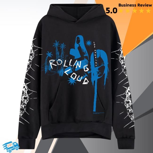 Official Rolling Loud Merch Store Shop Rolling Loud RL LA 25 Barbed Wire Headliners Black Hoodies RollingLoud