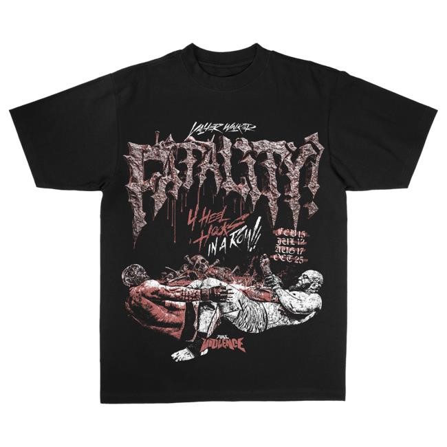 Official Full Violence Merch Store Valter Walker Heel Hook Fatality "Classic" Tees In Black