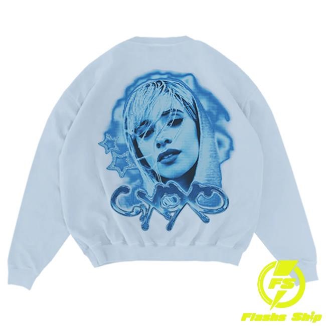 Official Camila Cabello Clothing Store C,Xoxo Ice Blue Sweater