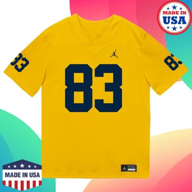 Official The M Den Michigan Wolverines #83 Zack Marshall Student Athlete Maize Football Jersey Tshirt