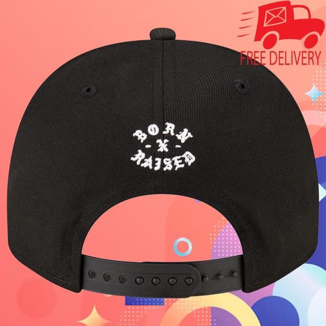 Men's New York Giants New Era Born x Raised Black A-Frame 9FIFTY Snapback Cap NFL Shop Store