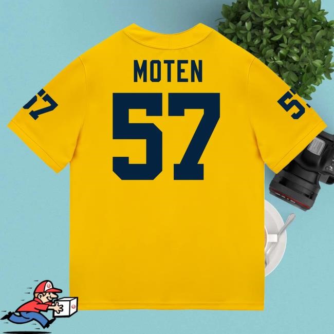 The M Den Michigan Wolverines #57 Travis Moten Student Athlete Maize Football Jersey Hot Shirt