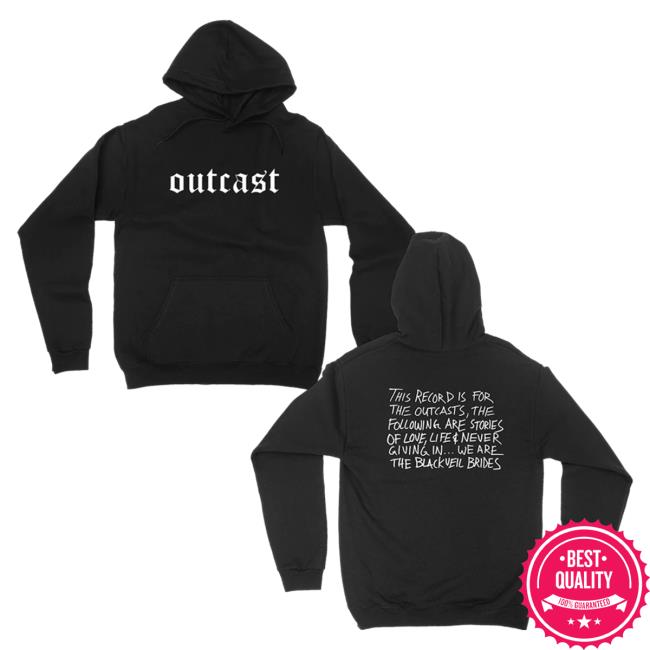 Official Black Veil Brides Merch Store Black Veil Brides Outcast Popover Hoodie Black Veil Brides Clothing Shop