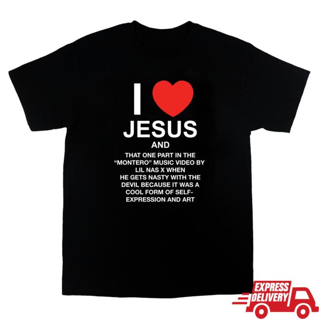 Official Lil Nas X Merch Store Lil Nas X X Pizzaslime I Love Jesus And Montero Black Popover Shirt Lil Nas X Apparel Clothing Shop LilNa