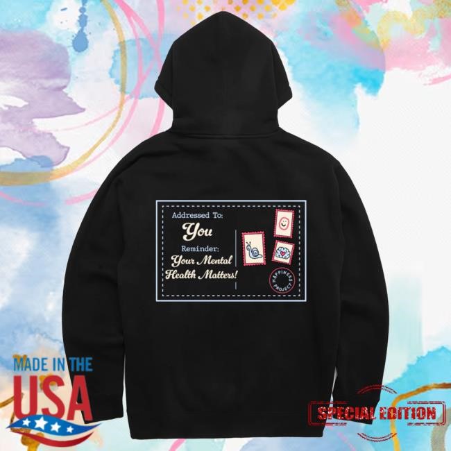 Official Happiness Project Merch Stamped With Care Popover Hoodie