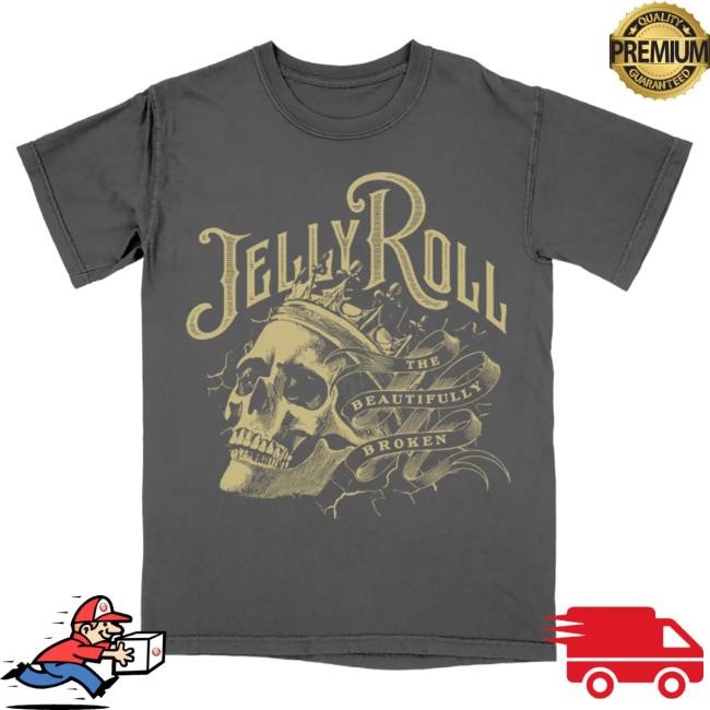 Official Jelly Roll Merch Store Jelly Roll Beautifully Broken Skull King Tees