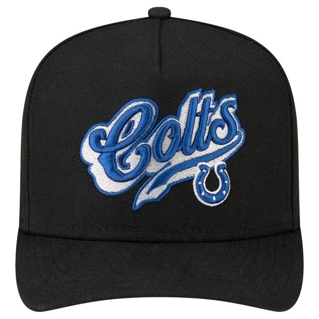 Official Born X Raised Clothing Born X Raised + Colts Pro Script A-Frame Snapback Cap: Black NFL 2025 Kickoff