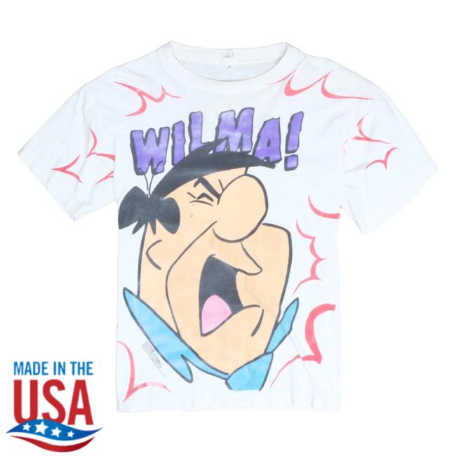 Official Vintage Fred Flintstone Wilma Tees Cartoon Hanna Barbera 1993 90S