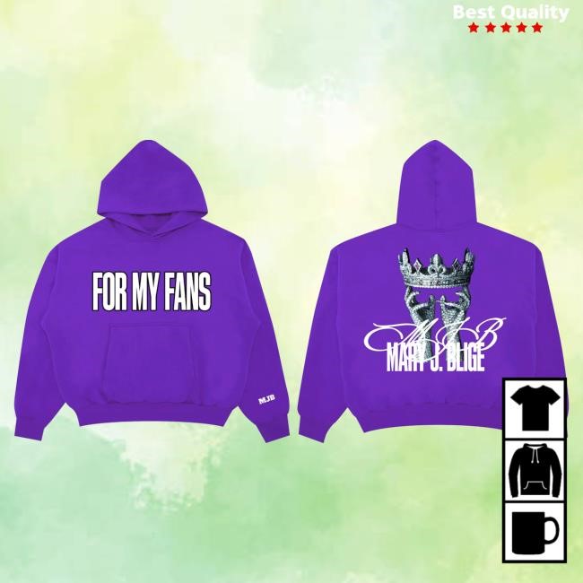 Mary J. Blige Chenille Patch "For My Fans" Purple Hoodies Mary J Blige Official
