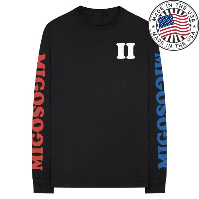 Official Migos Merch Store Shop Migos Culture II Red, White, & Blue Long Sleeve Tees