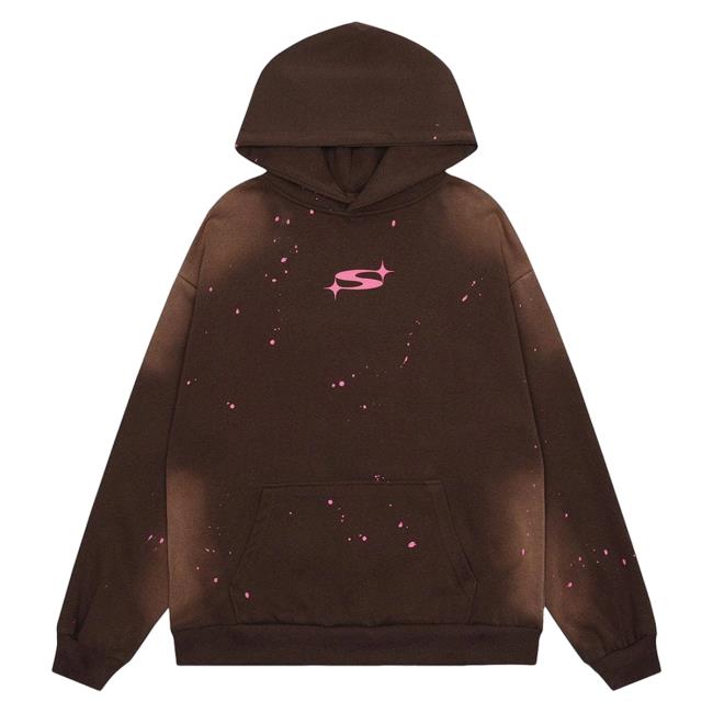 Official Aelfric Eden Merch Store Aelfric Eden Splash Ink Washed Crew neck Sweatshirt Brown AelfricEden Shop