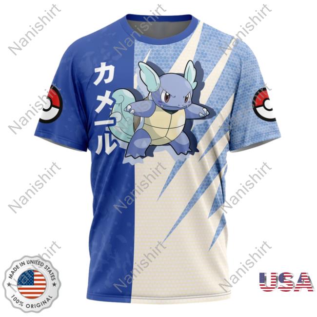 Official Anime Ape Clothing Wartortle Attack Pokemon Shirt 2023 Animeape