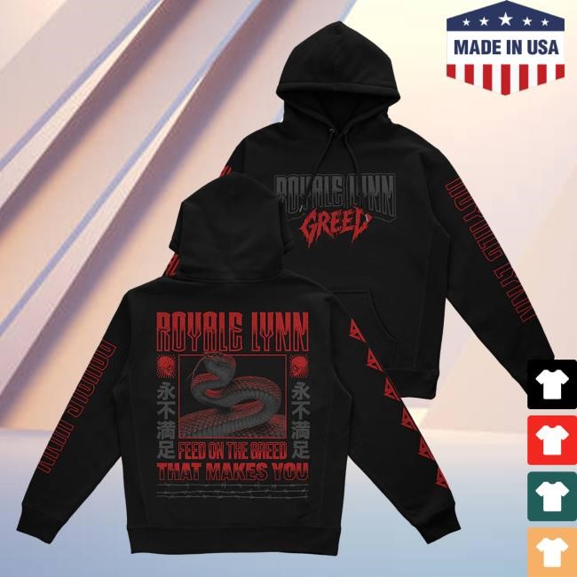 Royale Lynn Greed Popover Hoodie (Black) Royale Lynn Official Merch