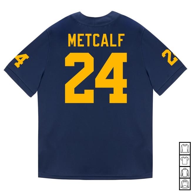 The M Den Michigan Wolverines #24 Tevis Metcalf Student Athlete Blue Football Jersey Shirts