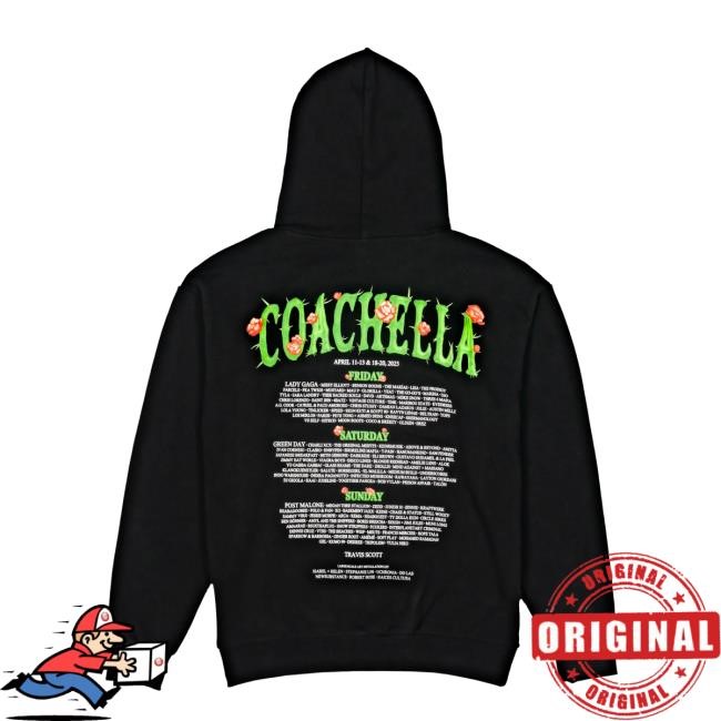 Coachella Shop Cactus Flower 2025 Lineup Pullover Hoodie Coachella Merch