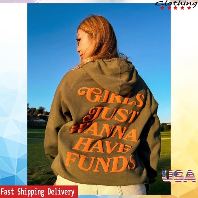 Official Spacehoes Girls Just Wanna Have Funds Hood - Olive