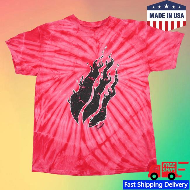 Official Prestonplayz Merch Store Shop Crystal Iconic Tie-Dye February T-Shirt Of The Month Tie Dye Firemerch Preston's Signature Fire Emblem Logo