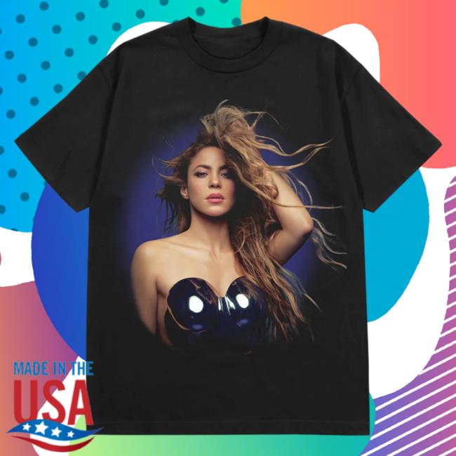 Official Shakira Merch Store Sapphire Aura Top Shirt - Black Shakira Apparel Clothing Shop