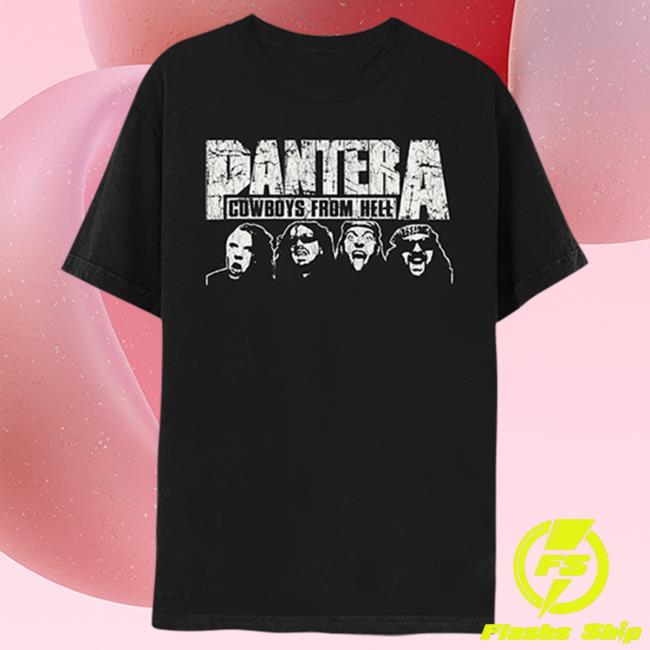 Official Pantera Merch Store Pantera Cowboys From Hell World Tour 2023 Black T-Shirt