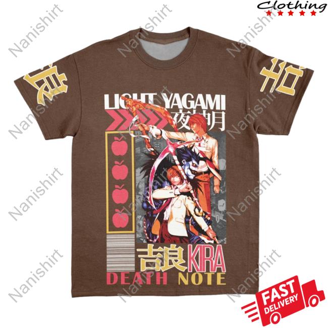 Official Anime Ape Clothing Light Yagami Death Note Streetwear T-Shirt Animeape