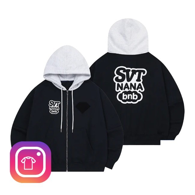 Official Seventeen - Nana Bnb With Seventeen Official Md Zip Up Hooded Sweatshirt