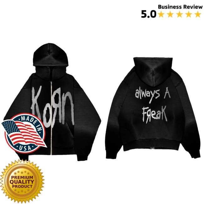 Official Korn Merch Store Korn Freak Zip Up Pullover Hoodie