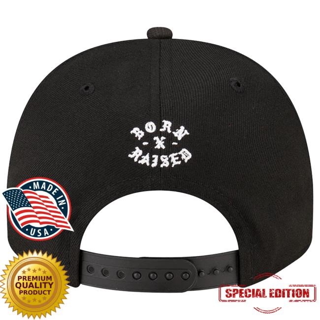 Official Born X Raised + Bills Pro Script A-Frame Snapback Hat: Black NFL 2025 Kickoff