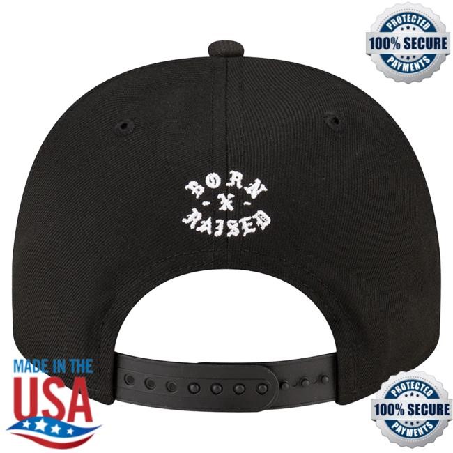 Official Born X Raised Apparel Born X Raised + 49Ers Pro Script A-Frame Snapback Cap: Black