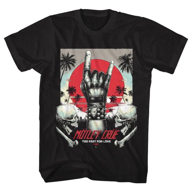Official Rockabilia Merch Store Motley Crue Too Fast For Love Shirt