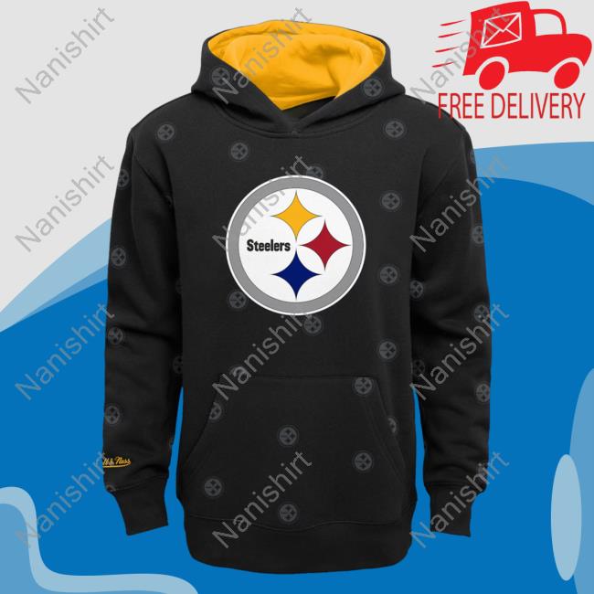 Official Dick's Sporting Goods Clothing Shop Store Mitchell & Ness Pittsburgh Steelers All Over Print Black Crewneck Sweatshirt 3D AOP Dickssportinggoods Merch