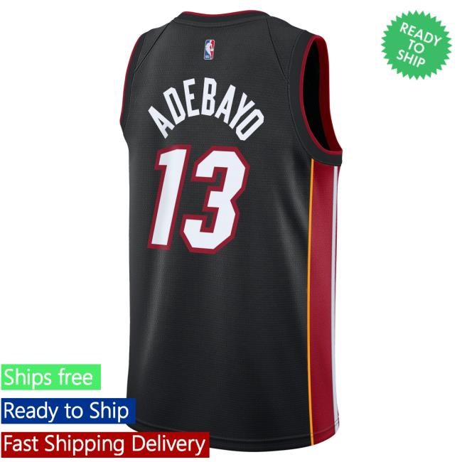 Black Nike NBA Basketball Adebayo Miami Heat Youth Icon Jersey