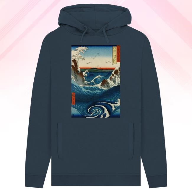 Hiroshige The Rough Seas at Naruto Unisex Hoody, Navy British Museum Store Shop Official Store Shop