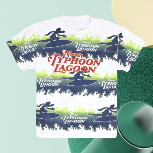 Official Vintage Disney's Typhoon Lagoon Water Park Pullover Sweatshirt All Over Print