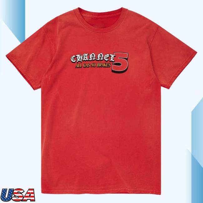 Official Channel 5 Store All Gas | Red Sun-Faded Hoodies Channel5