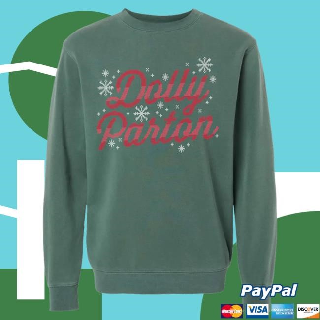 Official Dolly Parton Merch Store Shop Dolly Parton Dolly Green Holiday Sweatshirts DollyParton