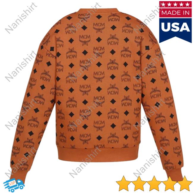 Official MCM Worldwide Maxi Monogram Aop Pullover Hoodie Cognac 3D All Over Print Mcmworldwide
