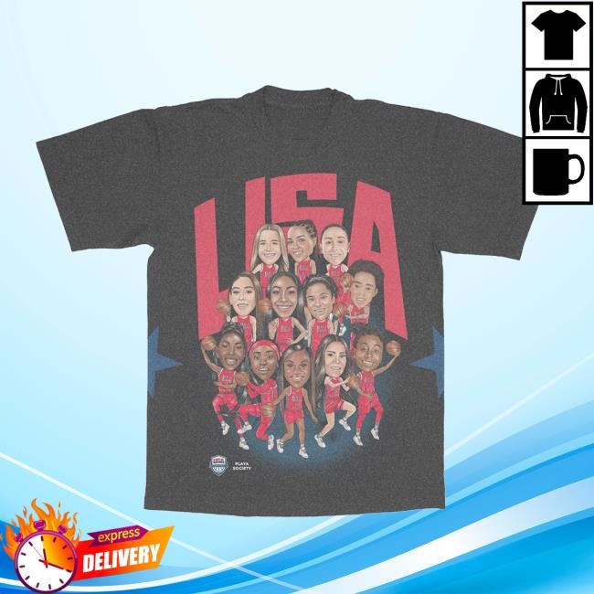 Playa Society Official Merch Store Playa Society 2024 Usa Basketball Roster Classic T Shirt WNBA Clothing Apparel Shop