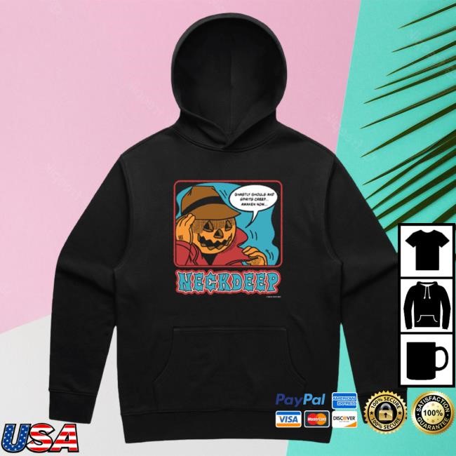 Official Neck Deep Merch Store Pumpkin Guy Hoodie – Black NeckDeep