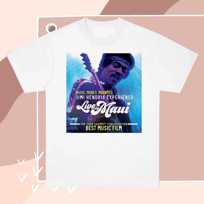 Jimi Hendrix Music, Money, Madness - Live in Maui Film White Top Shirt