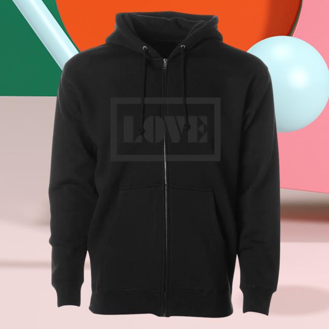 Official Common & John Legend Merch Store John Legend Love Zip Up Hoodie Black JohnLegend Shop